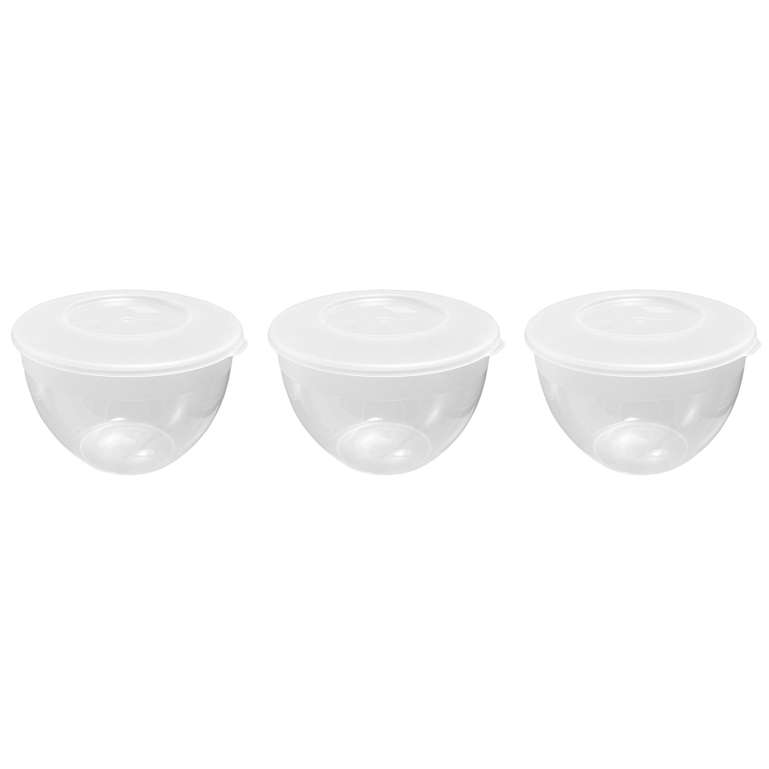 3 Plastic Lidded Pudding Basins