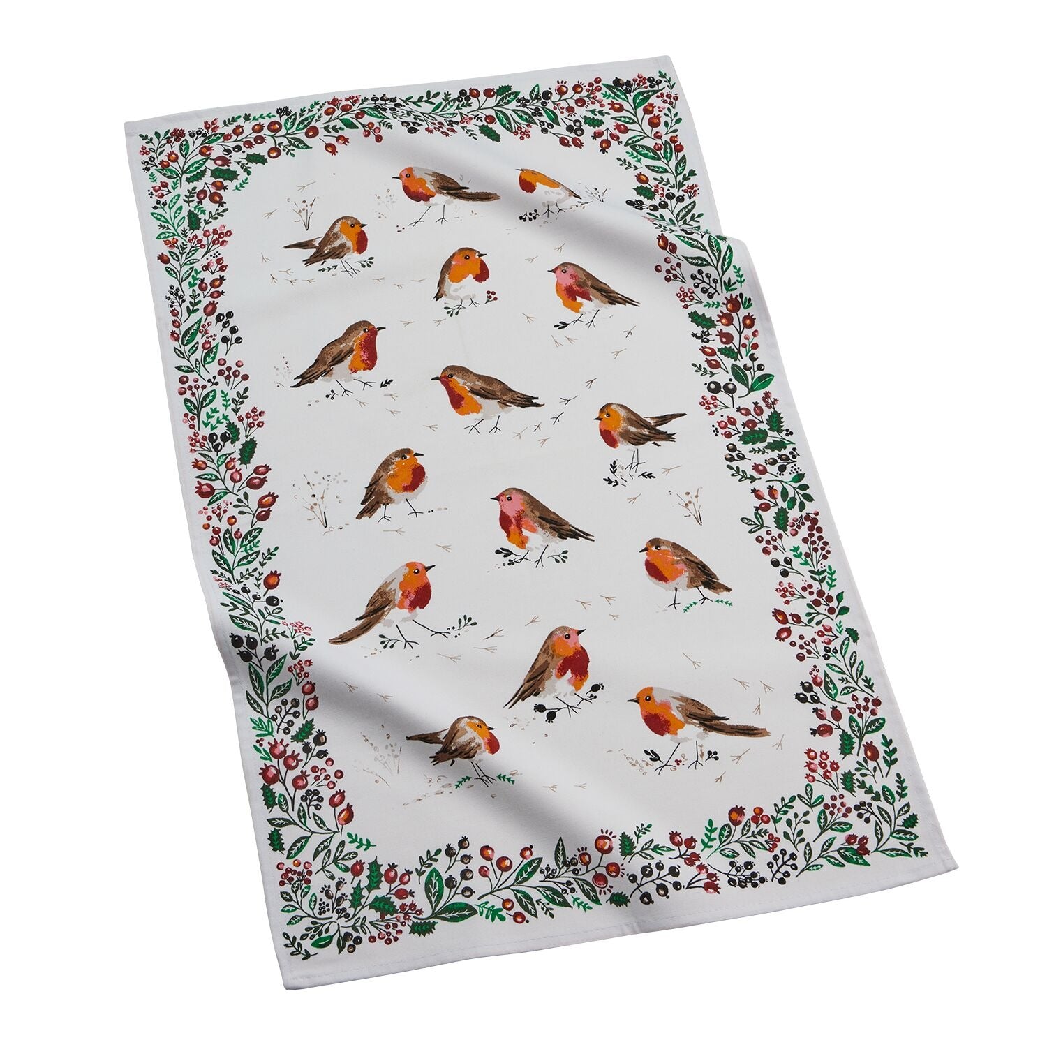 Winter Robin Tea Towel